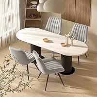Vista 1 de Nalupatio Modern Dining Chairs Set of 4, Comfy Dining Room Chairs with Thick Cushions, Upholstered Fabric Kitchen Side Chairs with Metal Legs, Grey