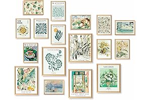 17 Pieces Matisse Sage Green Wall Art