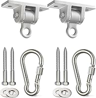 Vista 1 de Jungle Gym Kingdom 2 colgadores de oscilación para juegos de madera, espacio de juegos interior o exterior, trapecio para yoga, mosquetones