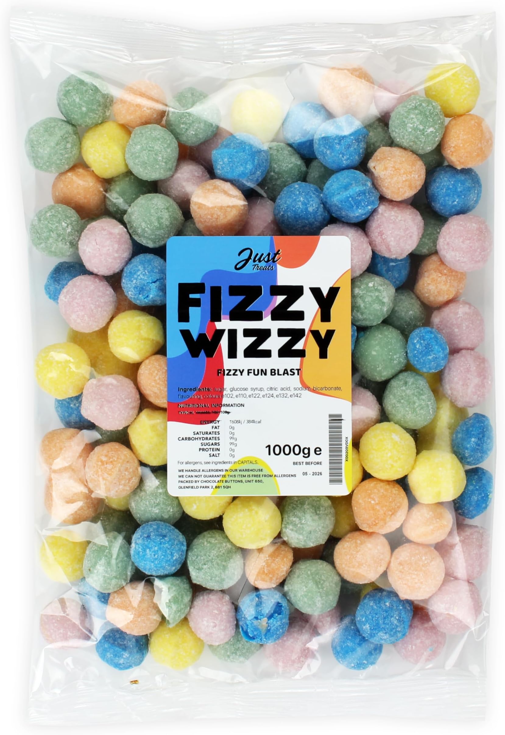 Just Treats Fizzy Wizzy (Fizz Bombs) 1kg Party Bag
