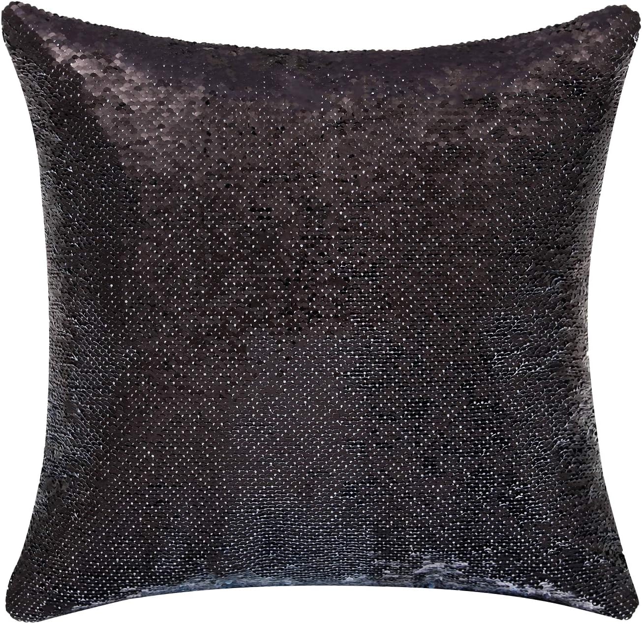 JASEN Funny Magic Sequin Pillow Covers Ross Geller Sequins Pillow Reversible Mermaid Pillow with Black Sequins Cover Decorative Pillow Covers 16"x16"