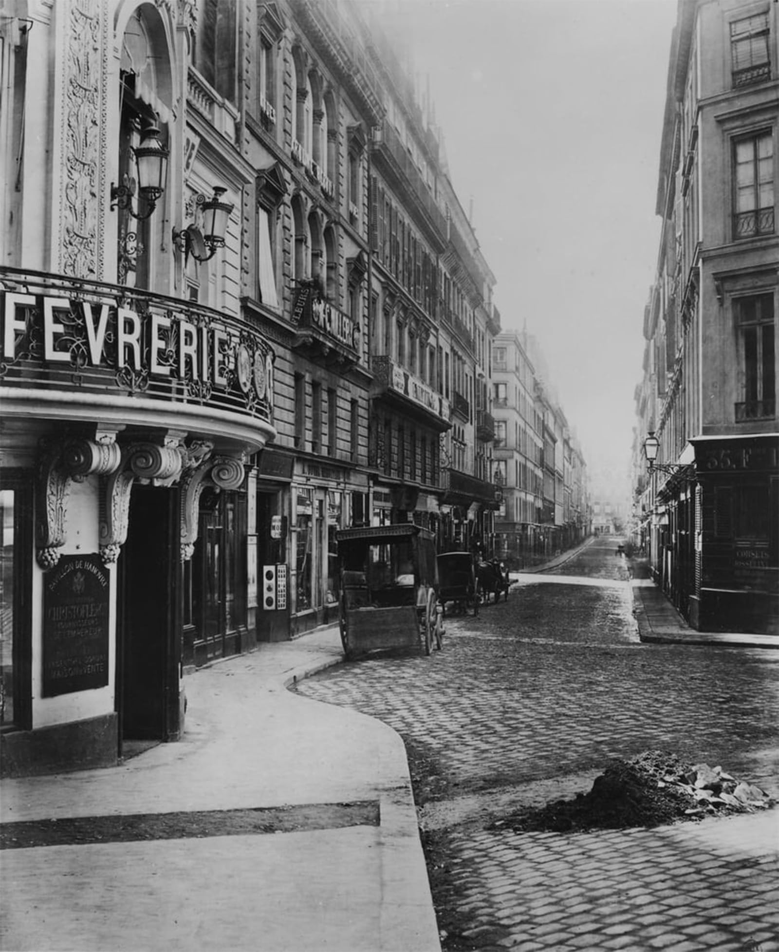 HRJUBWREE Oil Painting Prints on Canvas Painting Picture Rue Louis Le Grand by Charles Marville Artwork Canvas Prints for Office Decor 60x90cm