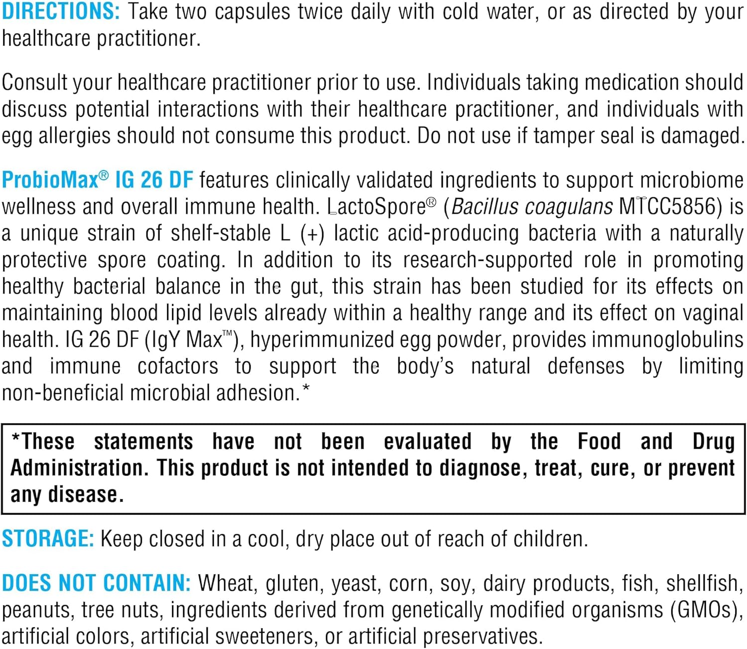 XYMOGEN ProbioMax IG 26 - Bacillus coagulans Spore Based Probiotic, Immunoglobulins + IgY Max Hyperimmunized Egg - Promotes Immune & Intestinal Health - Formerly ProbioMax IG 26 DF (120 Capsules) - Image 7