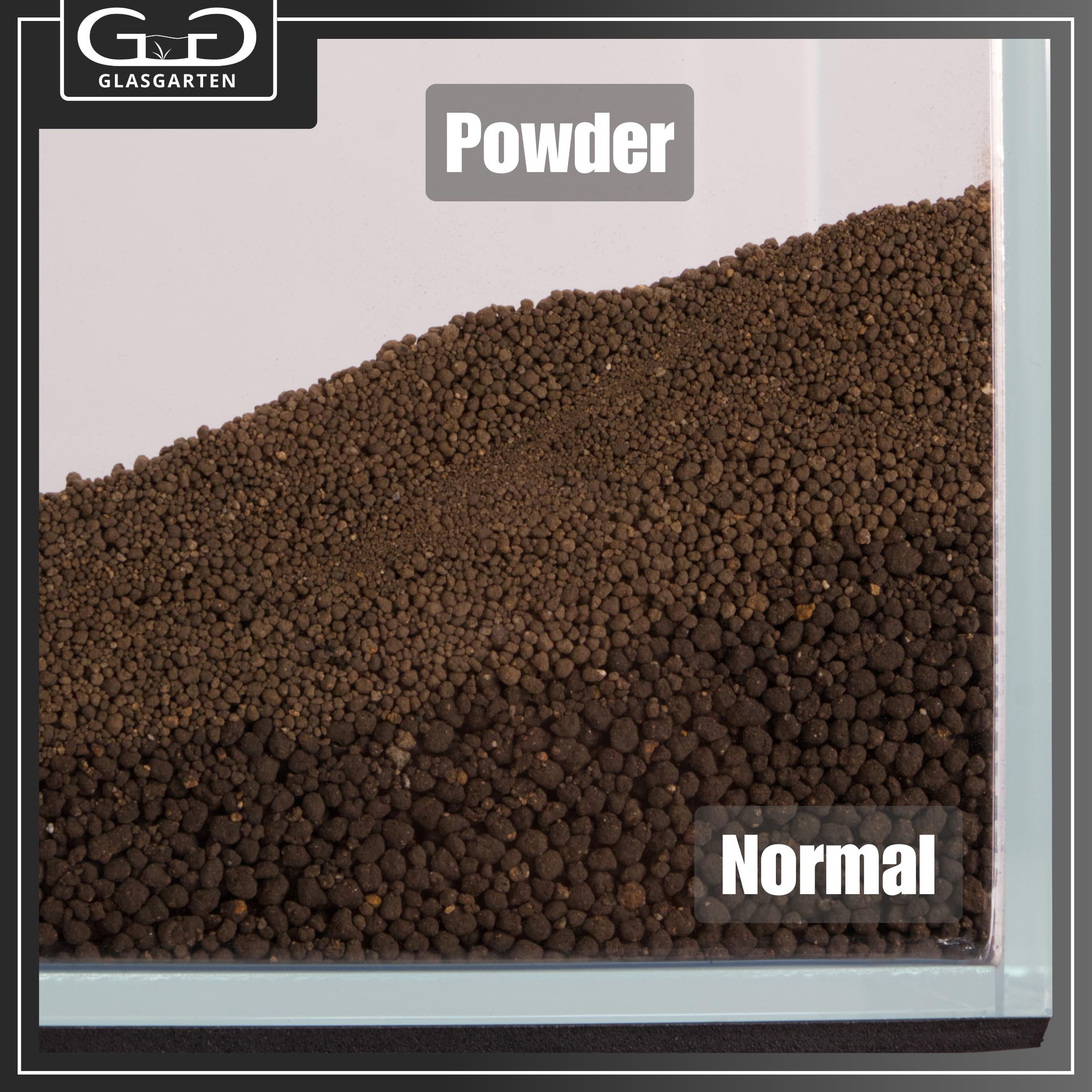 GlasGarten Environment Aquarium Soil Powder | 9L / 1 – 2mm Körnung – aktiver Bodengrund aus gebrannten & sterilisierten Erden, besonders nährstoffreich