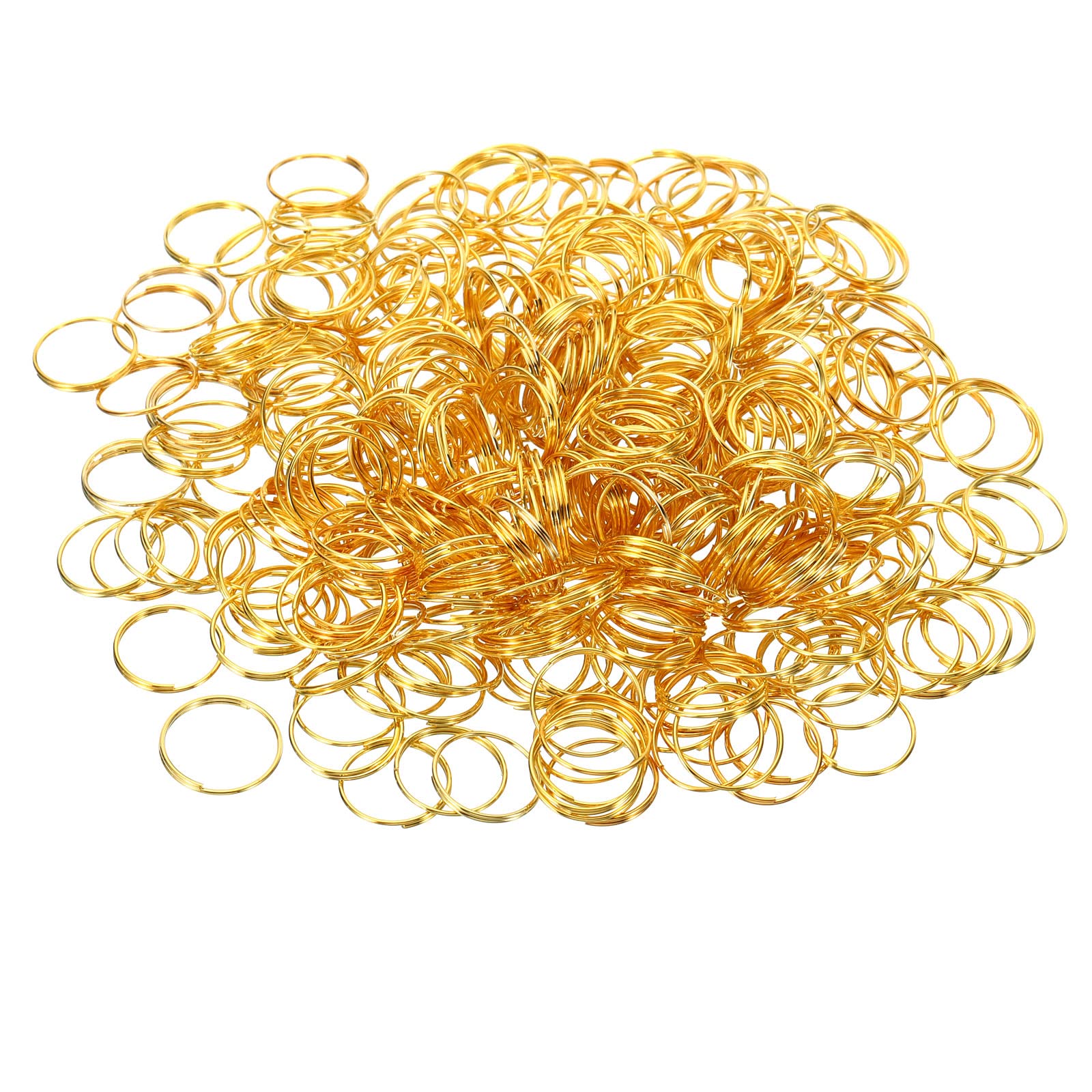 PATIKIL Mini Split Rings, 400 Pack 12mm/0.5" OD Split Circular Ring Stainless Steel Clip Ring for Fastening Chandelier Crystal Lamp Accessories, Golden