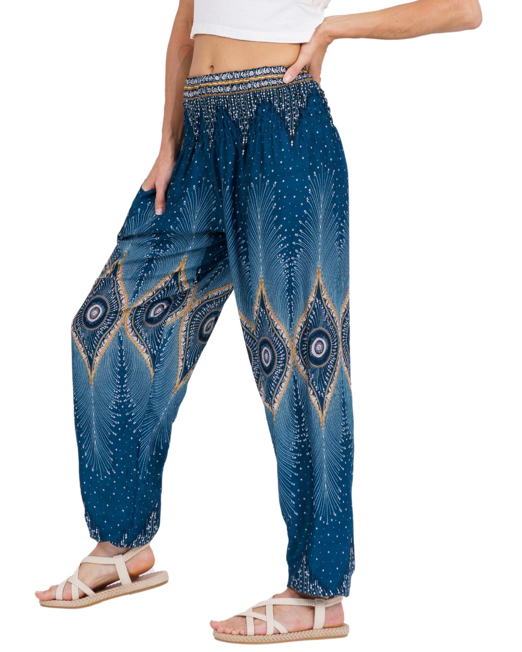 Lofbaz Harem Pants for Women Yoga Boho Hippie Clothing Womens Palazzo Bohemian Pajama Trousers Beach Indian Gypsy Genie Clothes