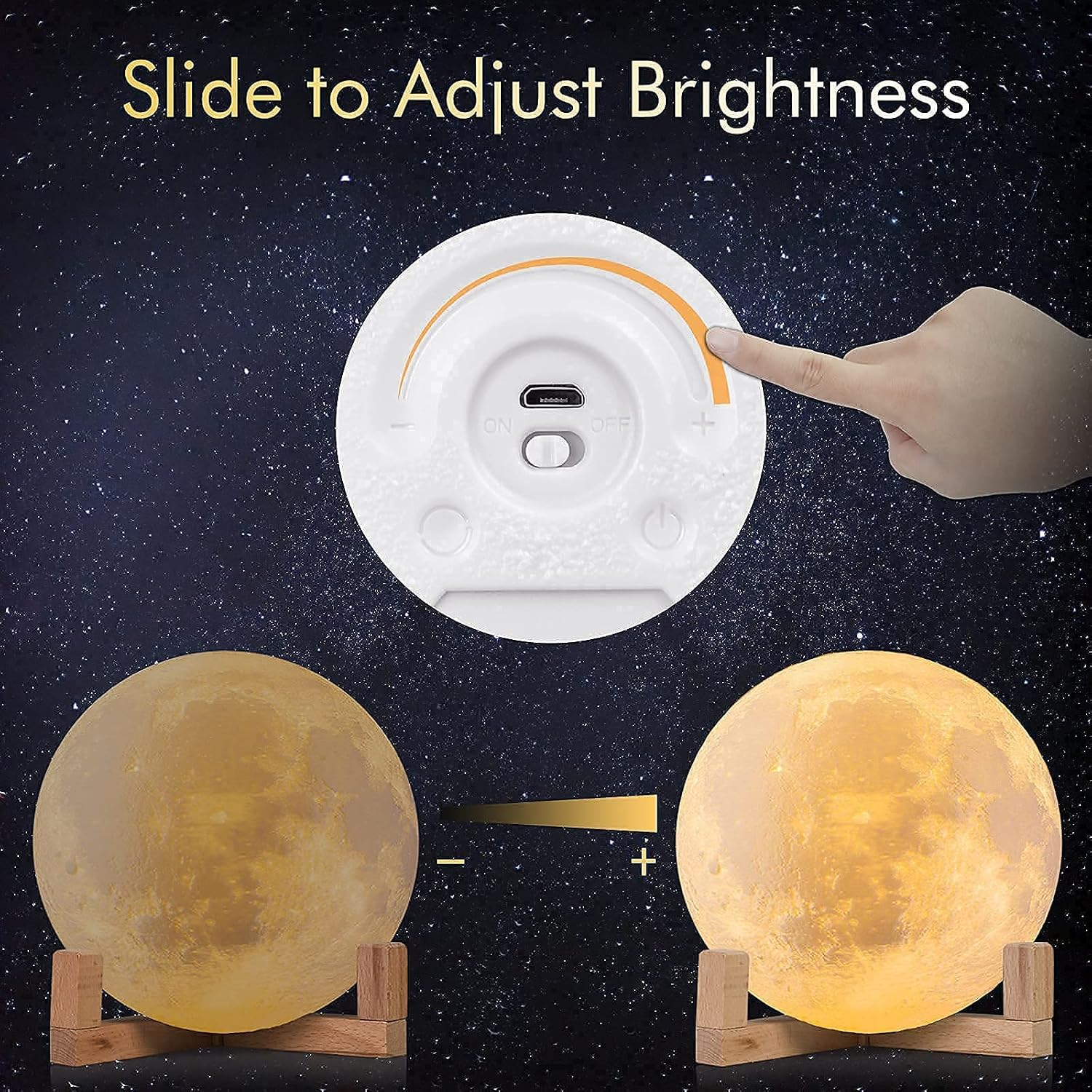 Moon Lamp, Wall-mounted Kids Night Light, 2021 Upgraded 5.96 Inch 18 Colors Sliding /Remote Control Moon Light with Unique Stand, Timing, USB Rechargeable, Wall Light Moon Decor, Best Gift
