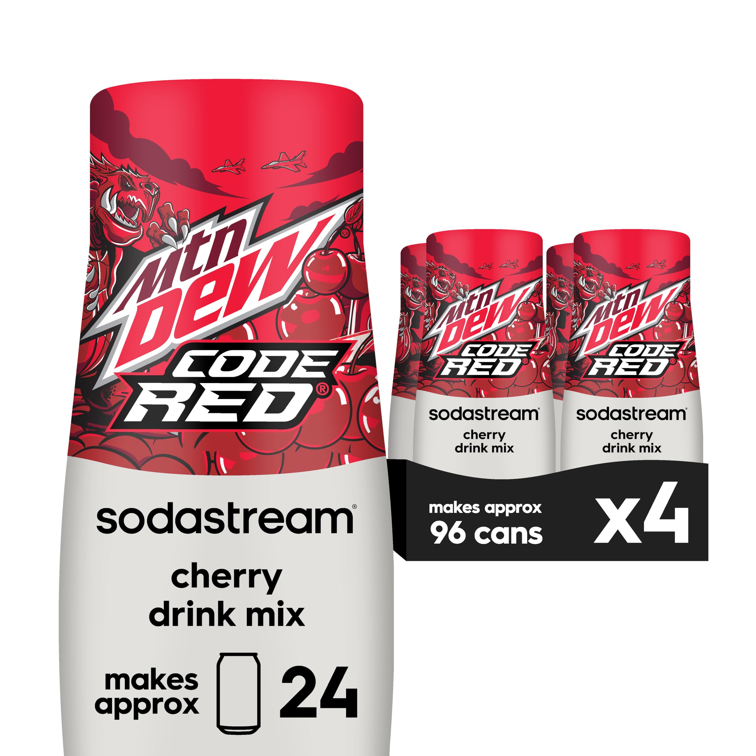 sodastream MTN Dew Code Red Drink Mix (440ml, Pack of 4)