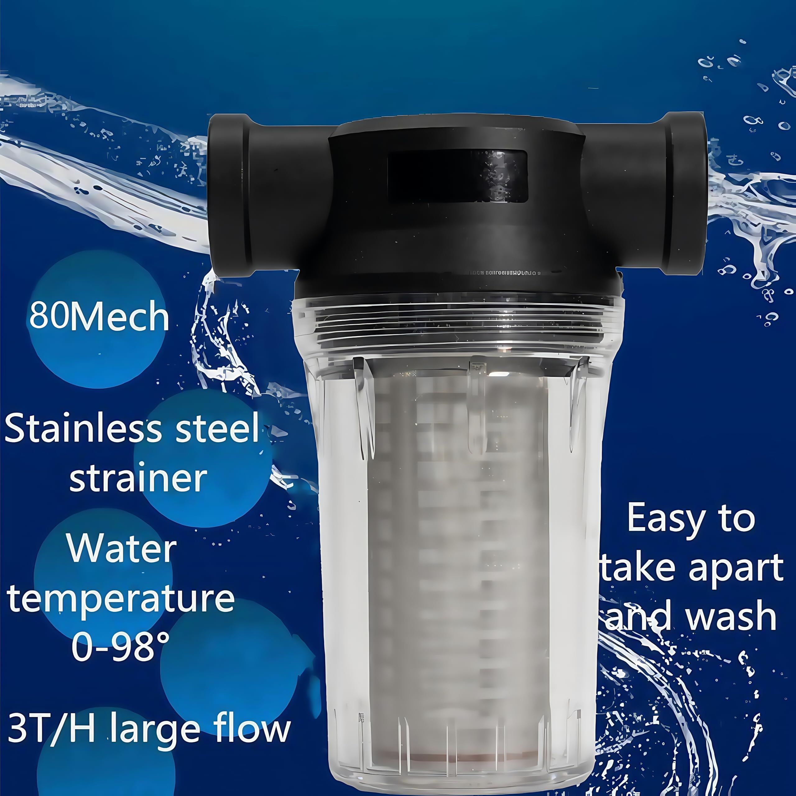 BUPUROTT Water Pump Strainer Inlet Filter for High Pressure Washer, Sediment Filter Attachment, 80 Mesh Screen(1/2“ 80Mesh) — Amazon image 7
