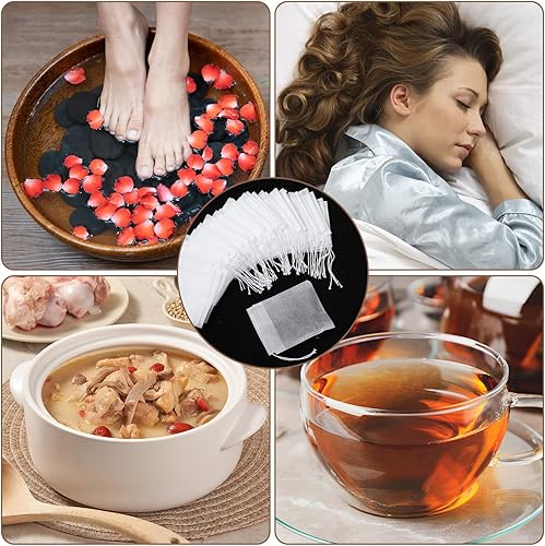 Miniatura 5 de 2000 bolsas de té desechables para té de hojas sueltas, bolsas de filtro con cordón, bolsas de café vacías, filtros infusores para café, especias