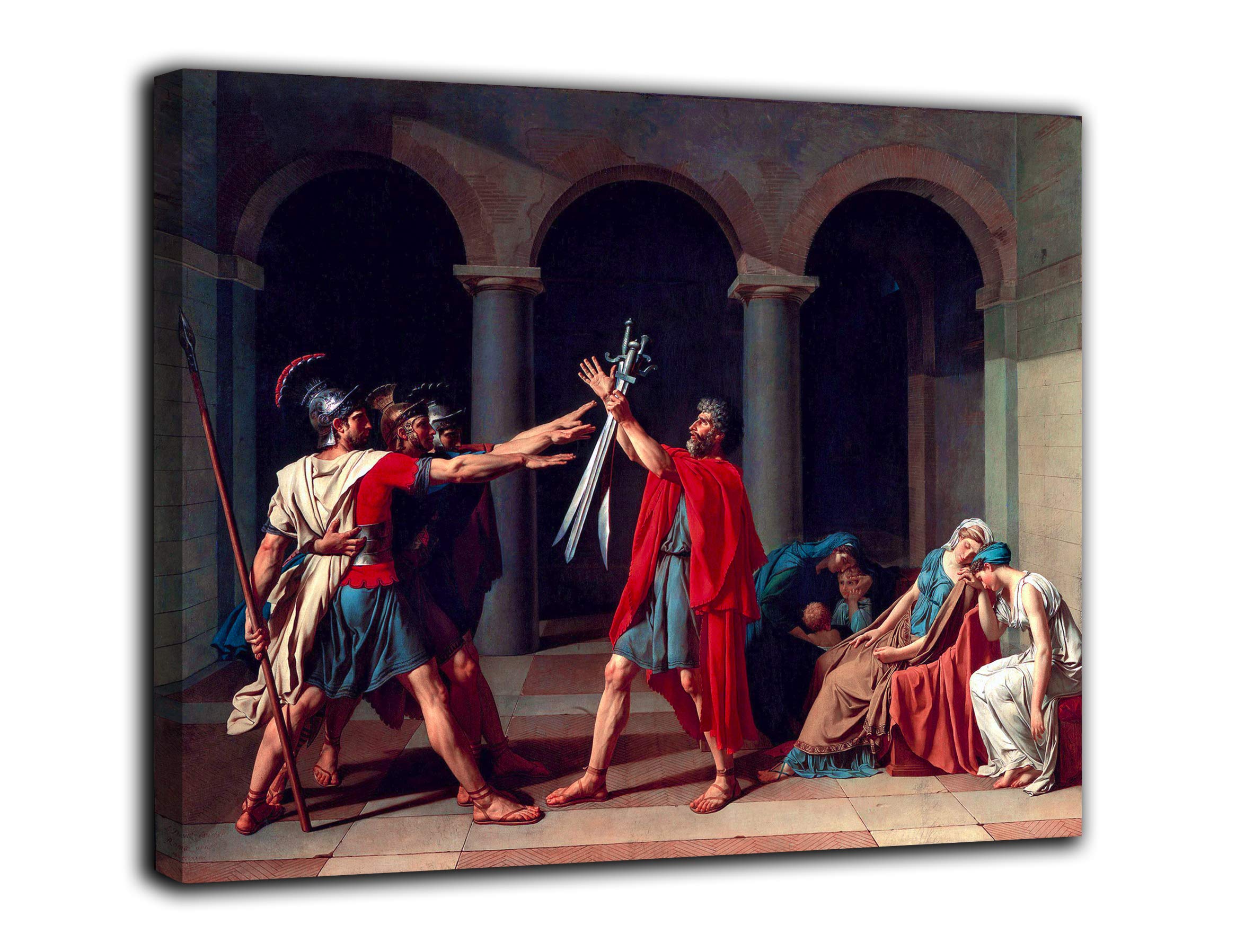 Quadro Il giuramento degli Orazi - Jacques-Louis David Quadro stampa su tela canvas con o senza telaio (QUADRO CON TELAIO IN LEGNO, CM 70X54)