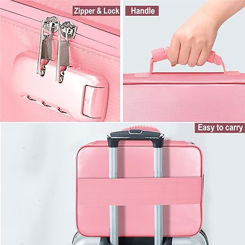 Miniatura 7 de DocSafe Bolsa organizadora de archivos con cerradura, bolsa de documentos ignífuga con cremallera resistente al agua, 3 capas portátil de viaje,