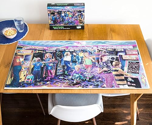 Miniatura 6 de Gamers Paradise Retro Arcade - Rompecabezas de 2000 piezas para adultos y niños | Juguetes de los años 80, juegos educativos para el hogar,