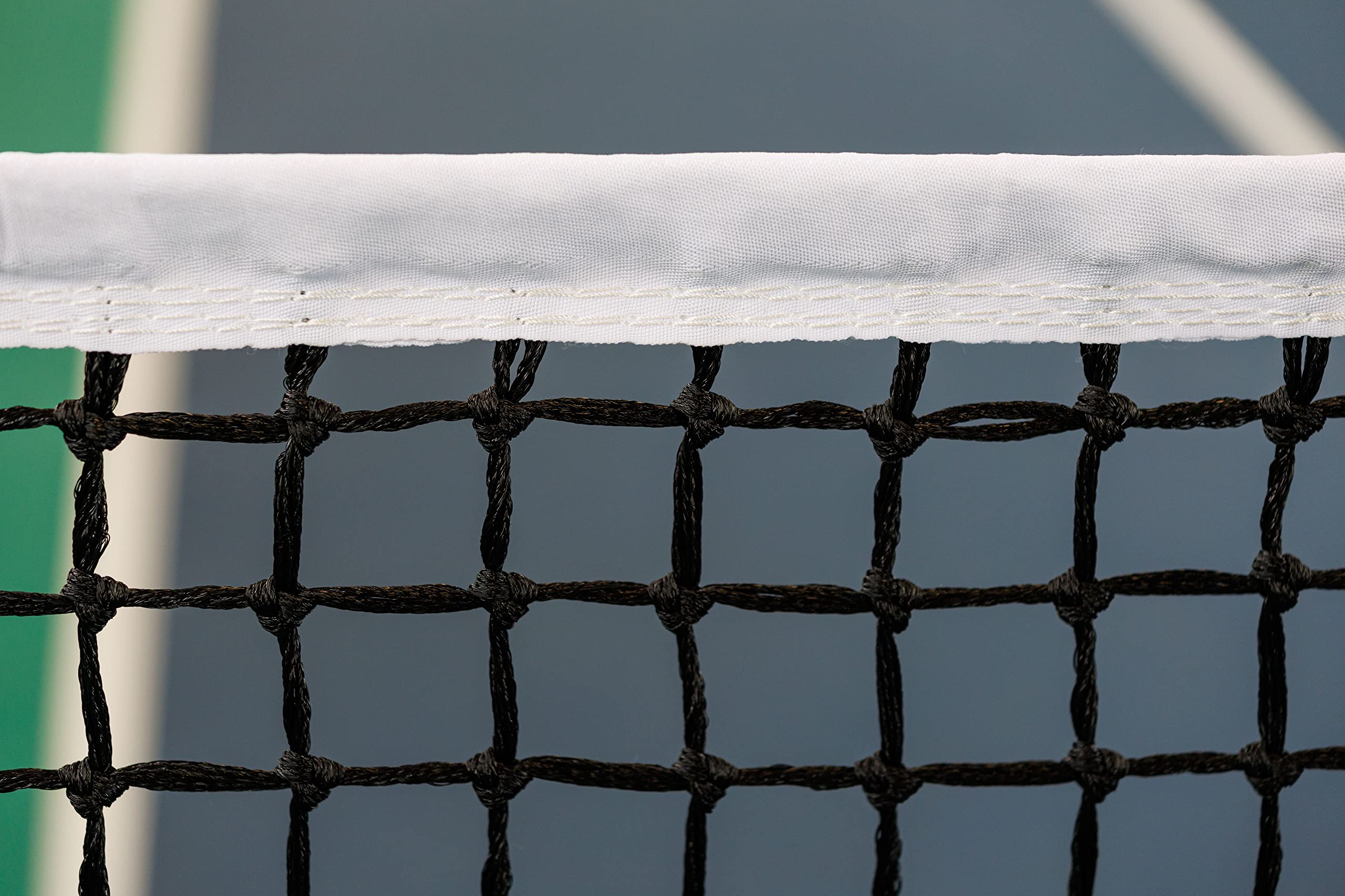 Tennisnetz PRO - 12,7 x 1,05m - PP Netz - Knotenlos 3,5 mm - Wetterfest & UV-Schutz - obere 5 Reihen doppelmaschig - PROFIQUALITÄT
