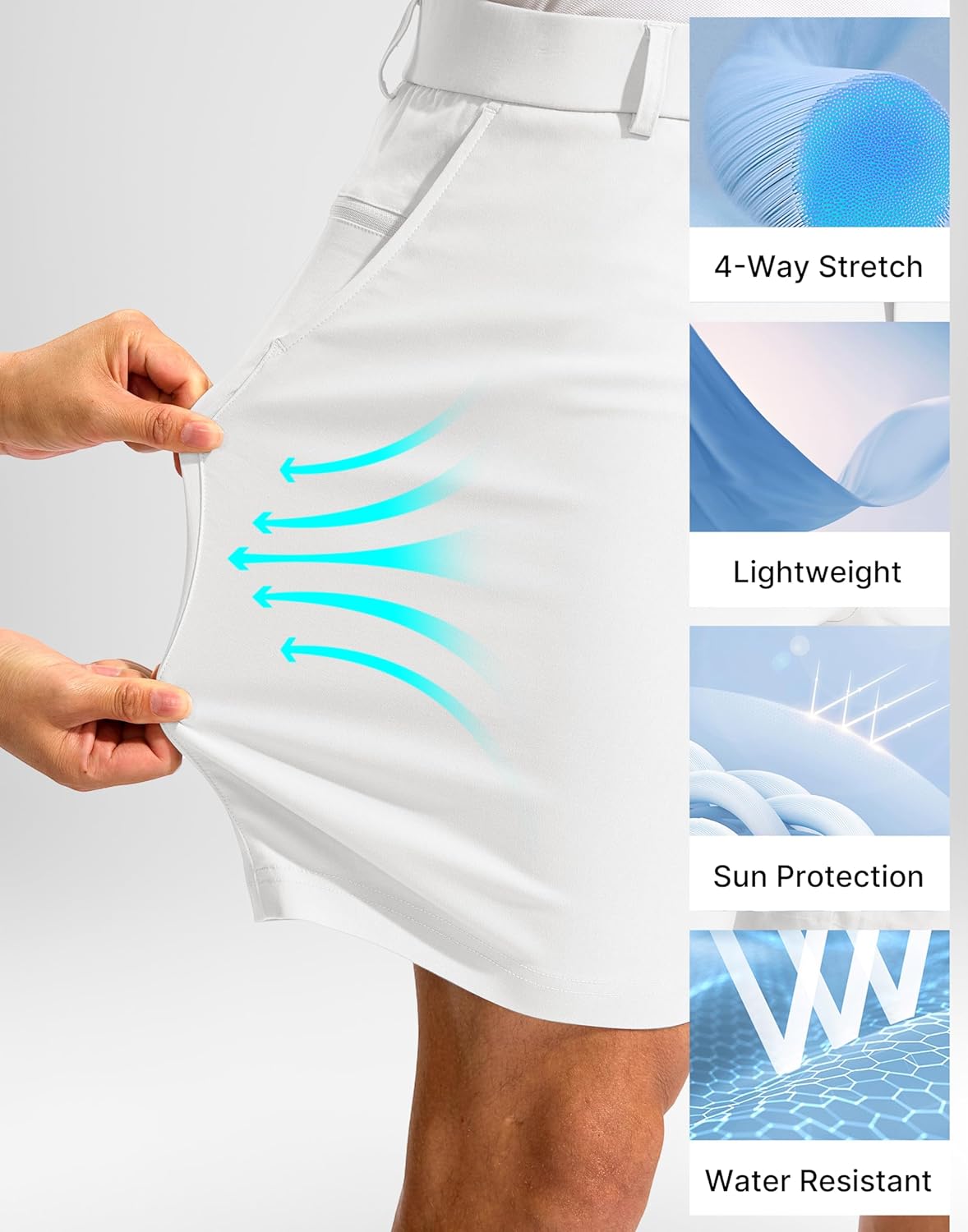 Pudolla Men's Golf Dress Shorts 7"/9" Stretch Casual Work Hybrid Shorts for Men with 3 Pockets Quick Dry Breathable - Image 5