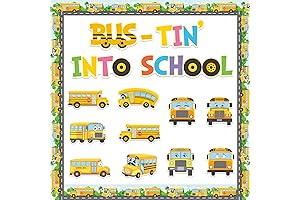 TaoBary 70 Pcs School Bus Decorations Classroom Bulletin Board Cutouts Decor
