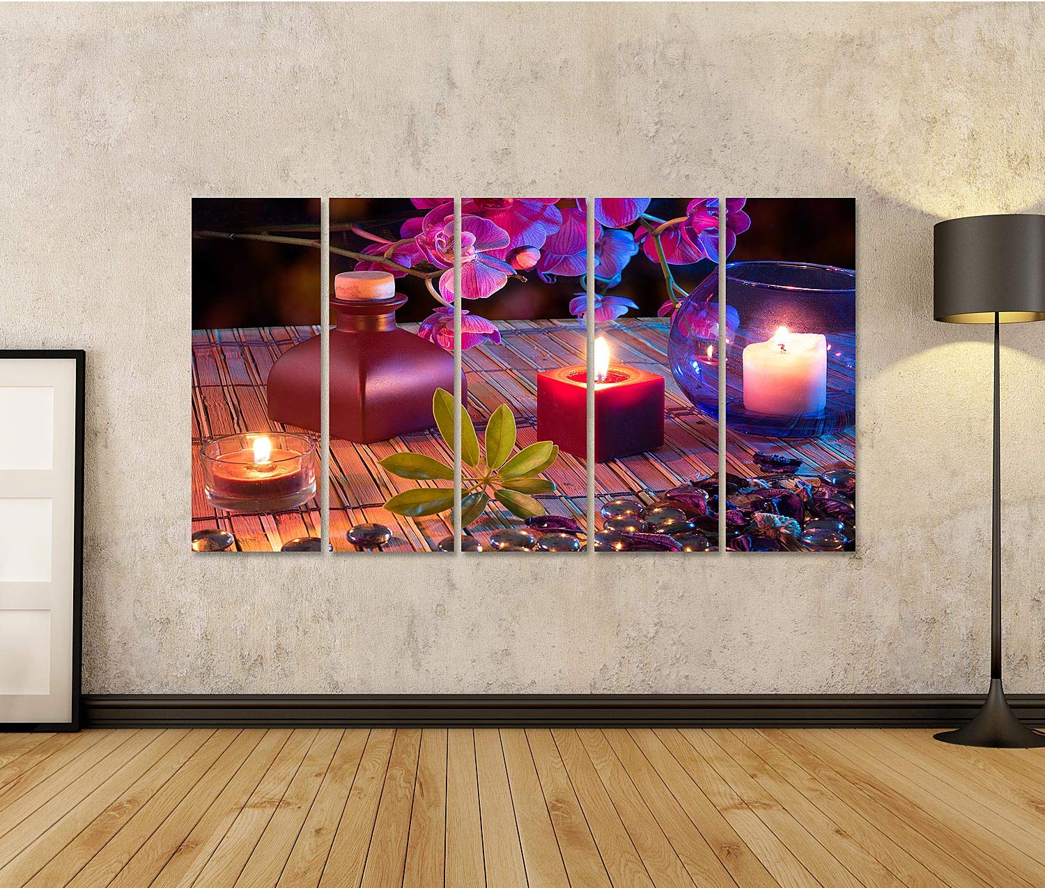 islandburner cuadro sobre lienzo hoja velas aceite popurrí de vidrio puntos orquídeas e imágenes murales carteles