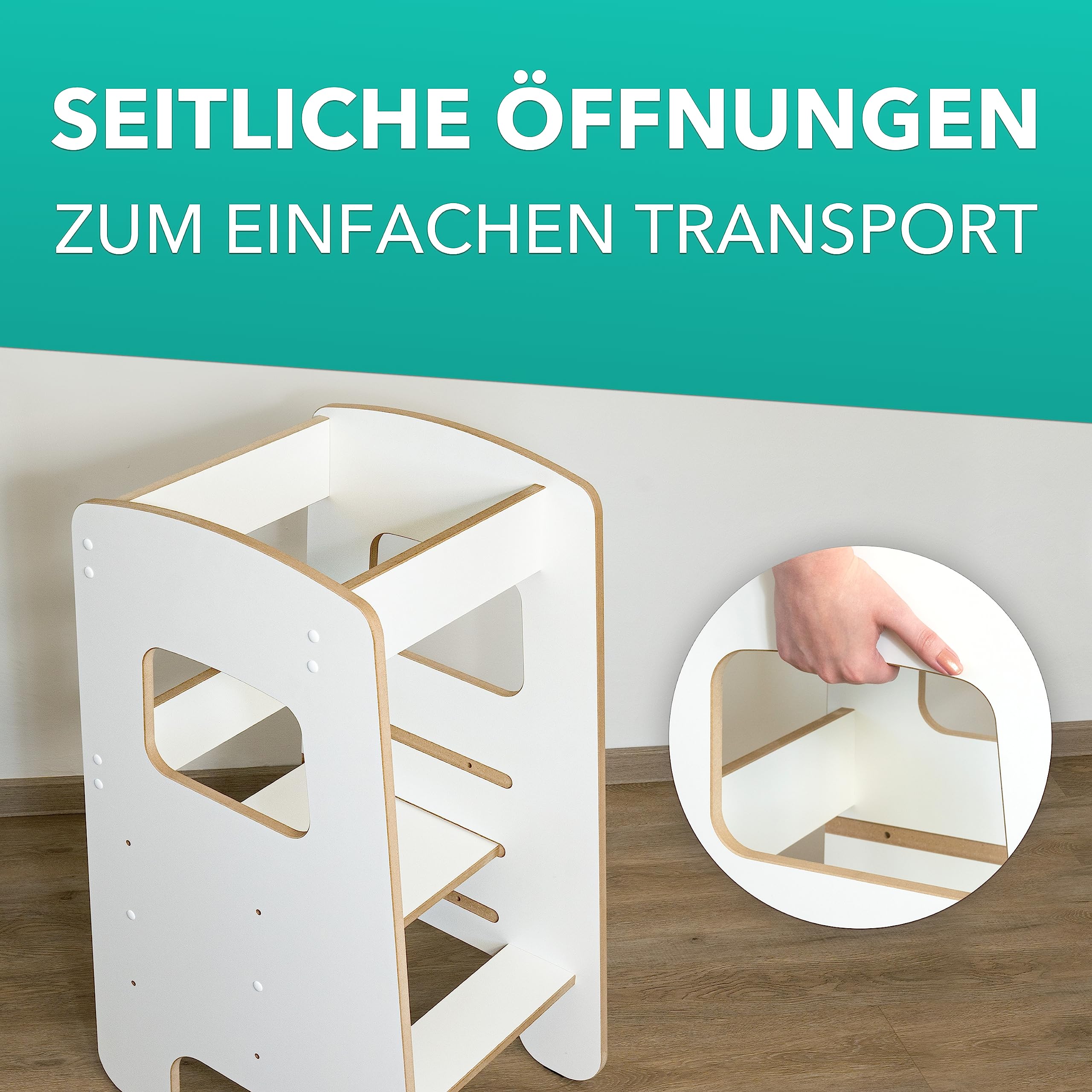 Lernturm für Kinder & Kleinkinder - Tritthocker für Kleinkinder - Küchenhelfer Kinder - Kinderlernturm aus deutscher Tischlerei - Lernprodukt Kinder Lernturm ab 1 Jahr