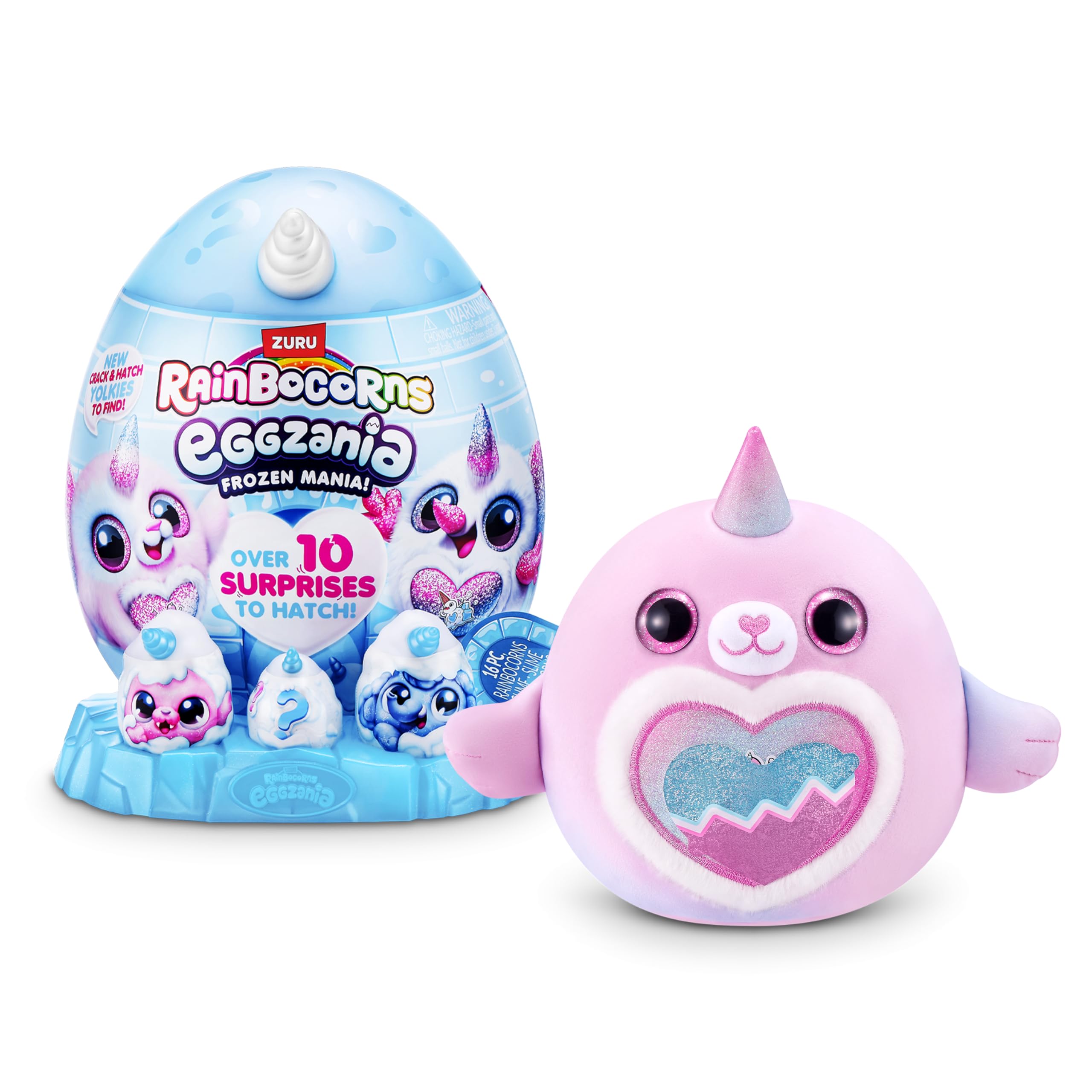Rainbocorns Eggzania Frozen Mania by ZURU, Collectible Plush Toy for Girls 3+, Glacia, 17.5 cm x 24.1 cm x 19 cm - Image 3