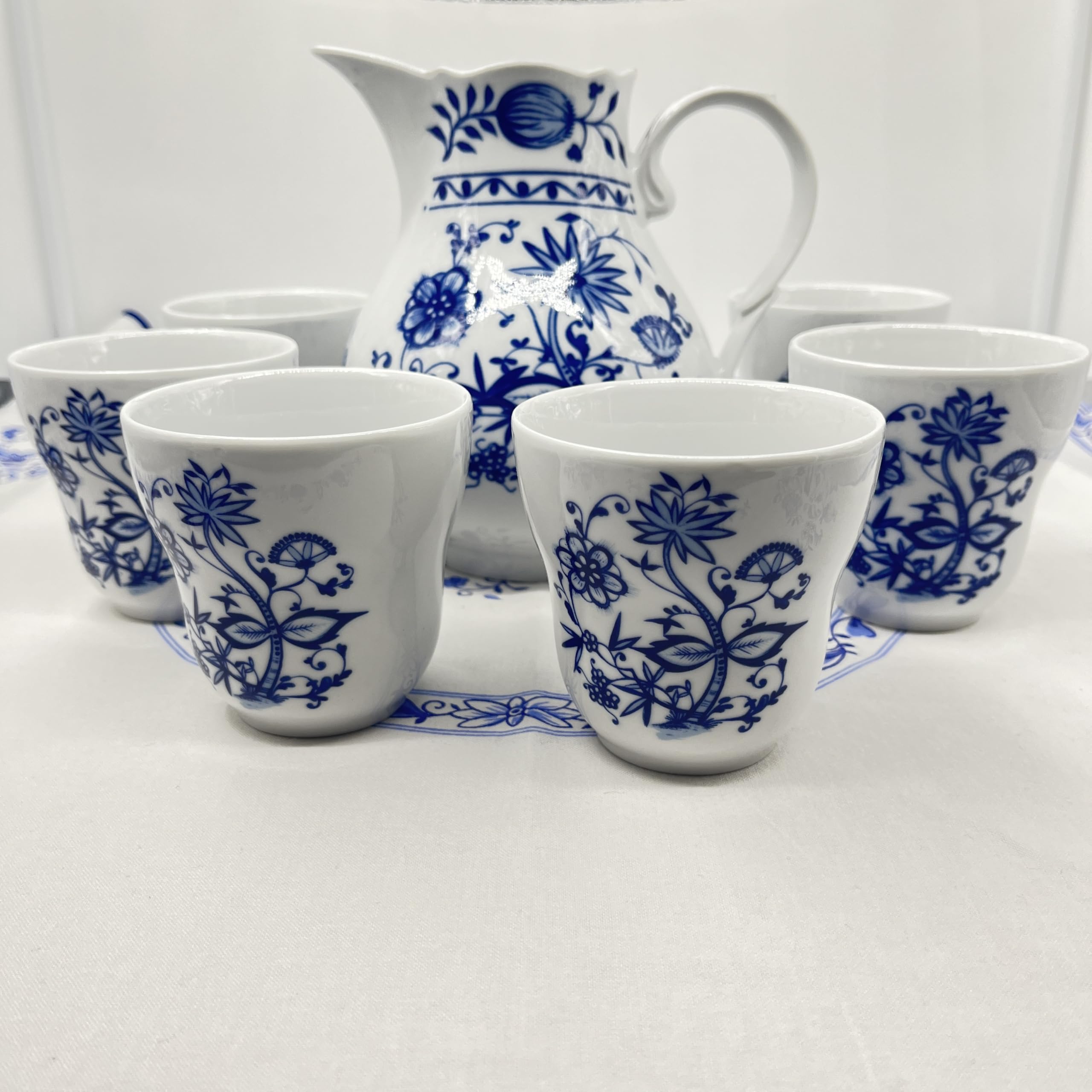 Kahla Zwiebelmuster Porzellan Saftset, Milchset, Saftservice, Milchservice, Wasserservice für 6 Personen, dishwashersafe, spülmaschinenfest