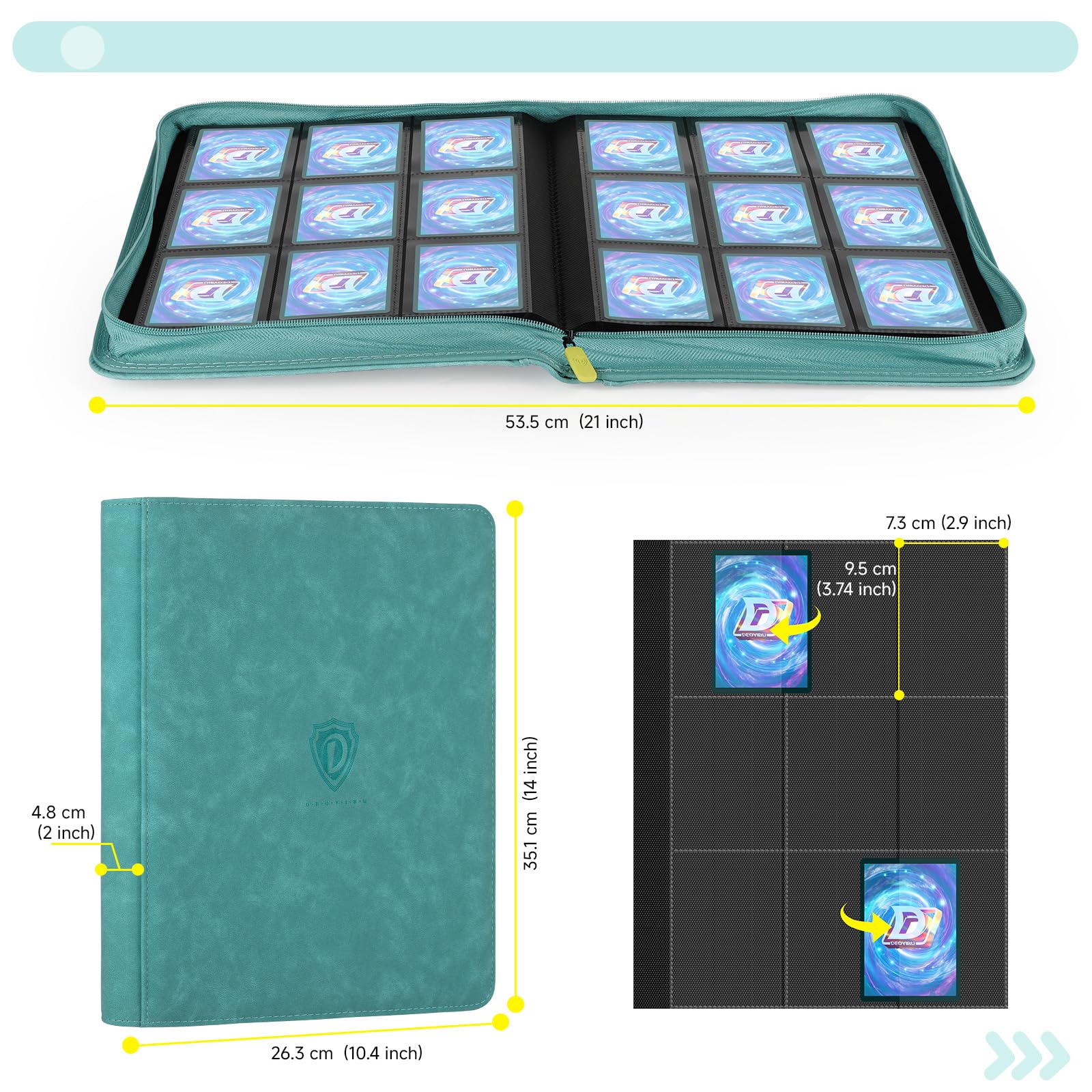 Amazon.com: Deoyibu 9 Pocket Card Binder,360 Pockets Trading Card Binder,Double  Sided Pocket Collection Binder,Card Folder for MTG,TCG,Game Cards,Sport  Cards,Green : Toys & Games