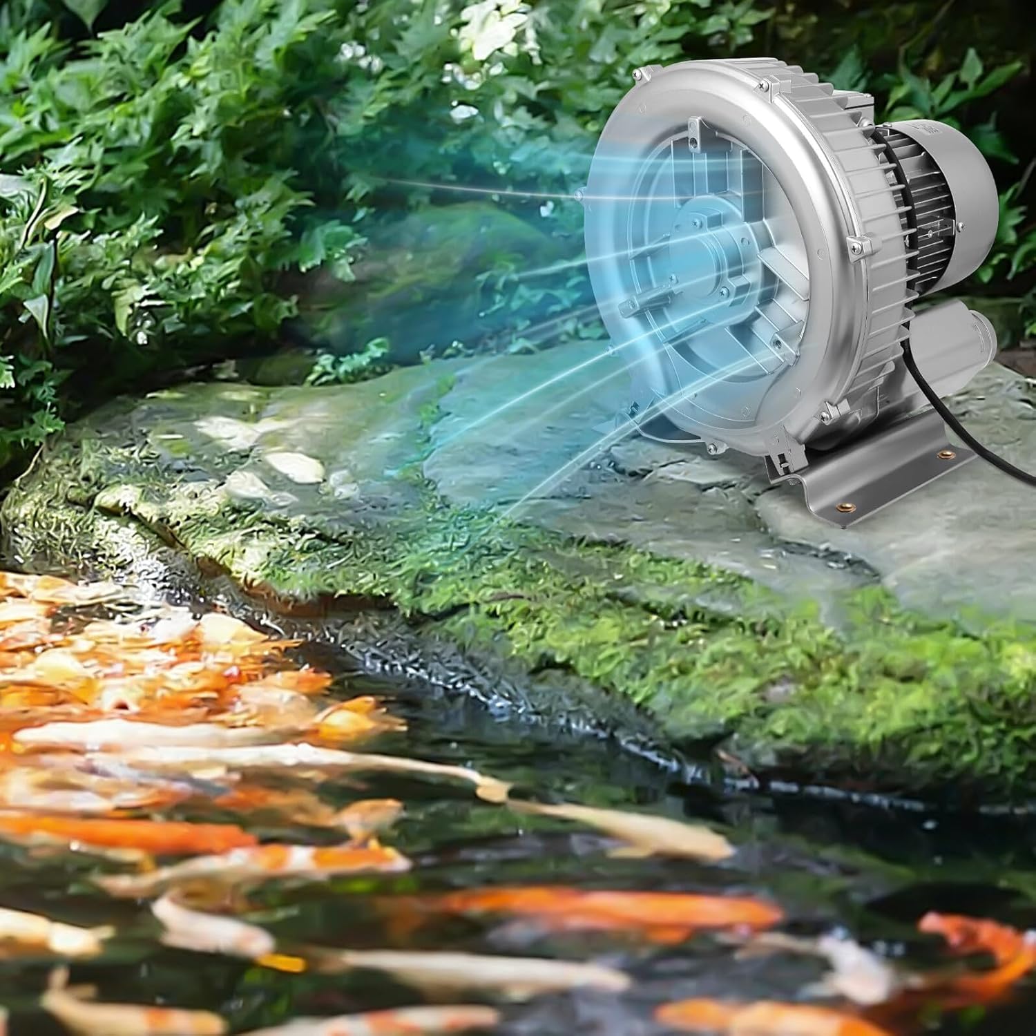 Pump Suction Blower for Sewage Aquarium Blower Fan Aquarium Fan for Small Ponds Air Blowing Silver