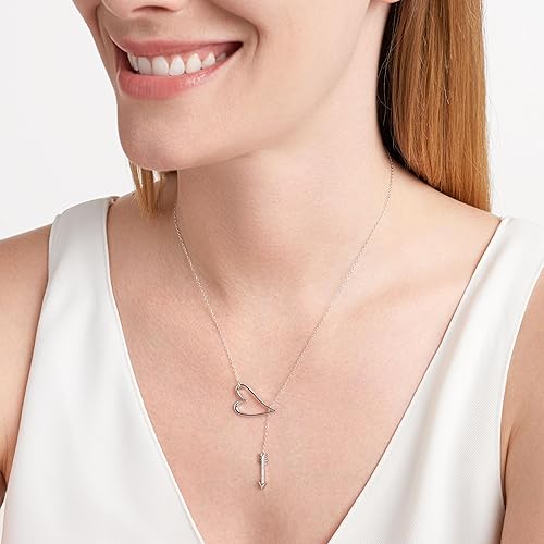 Miniatura 2 de Collar en Y de plata de ley 925 estilo Lariat con acento de circonita cúbica