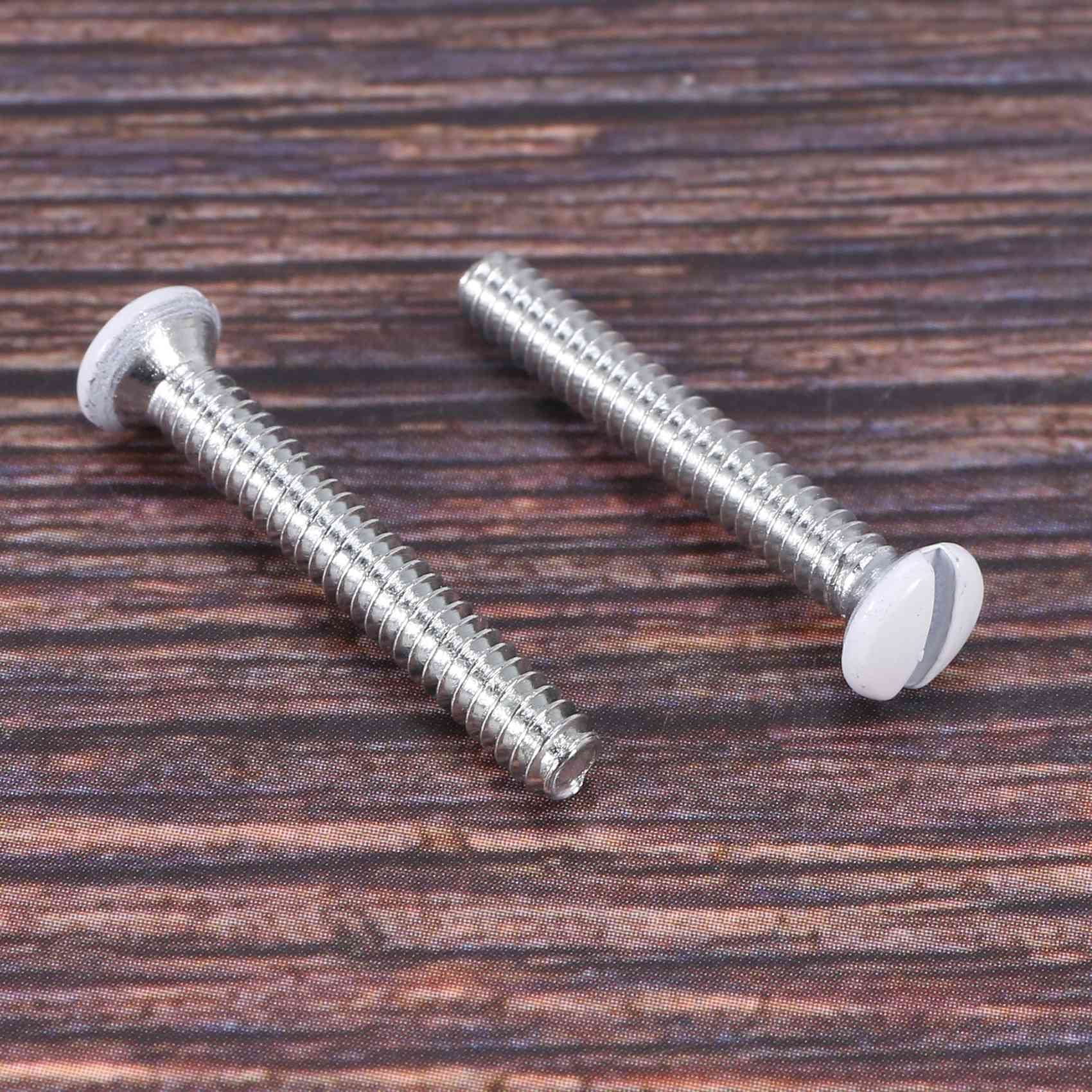 QUARKZMAN 50 Stück Wandplattenschrauben 21x3.2mm – Weiße Schlitz Schrauben 6-32 Für Steckdosen & Schalterplatten