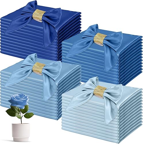Buryeah Paquete de 48 servilletas cuadradas de satén de 17 x 17 pulgadas, servilletas cuadradas de tela suave y sedosa para bodas, banquetes,
