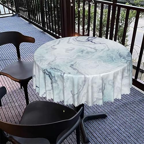Vista 70 de Mantel redondo con patrón de fondo de mármol, a prueba de derrames, antiencogimiento, suave y resistente a las arrugas, mantel de tela decorativa
