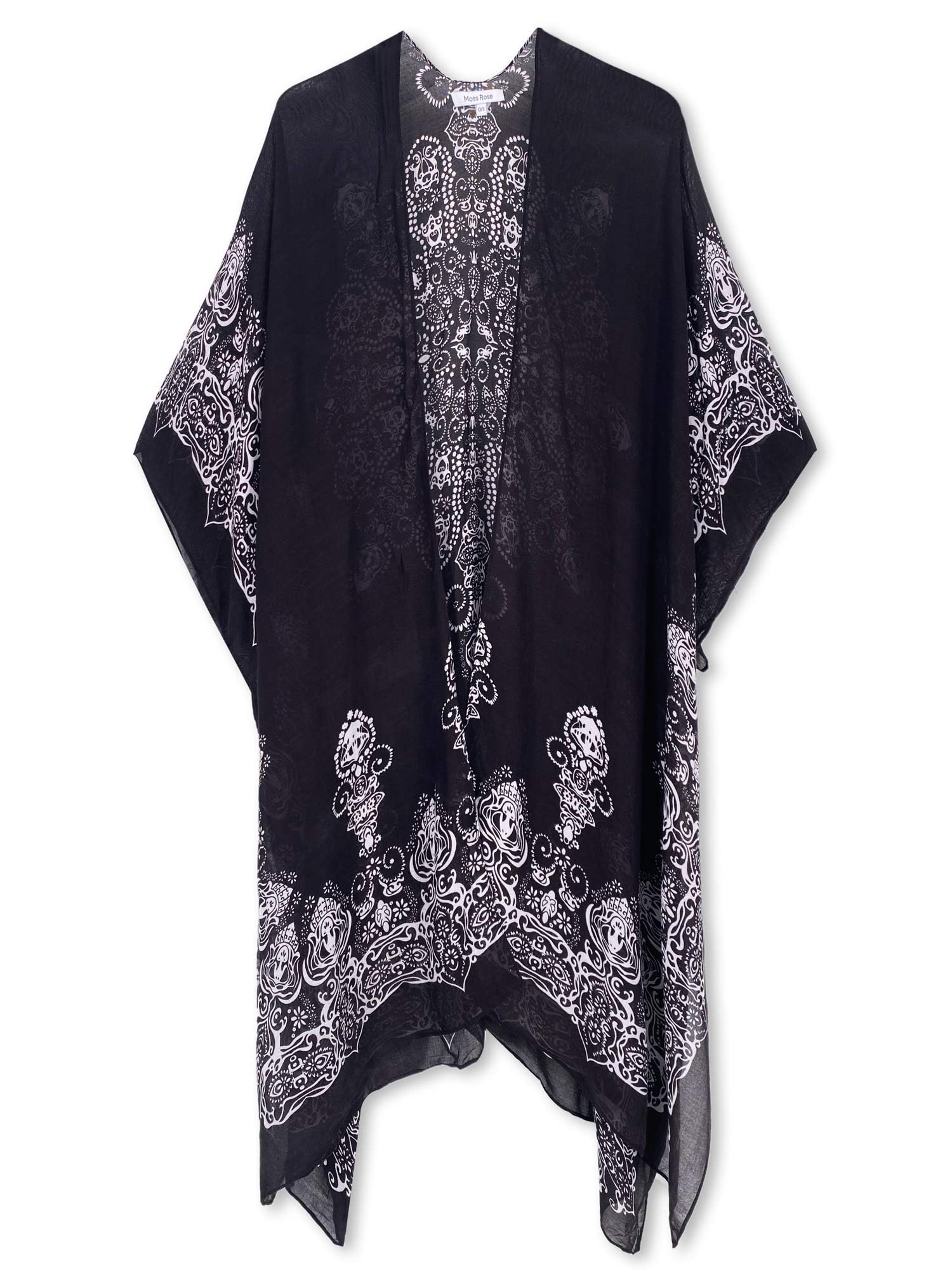 Breezy Lane Cache-maillot de bain, kimono pour femmes, cardigan, vêtement de plage, imprimé floral bohème