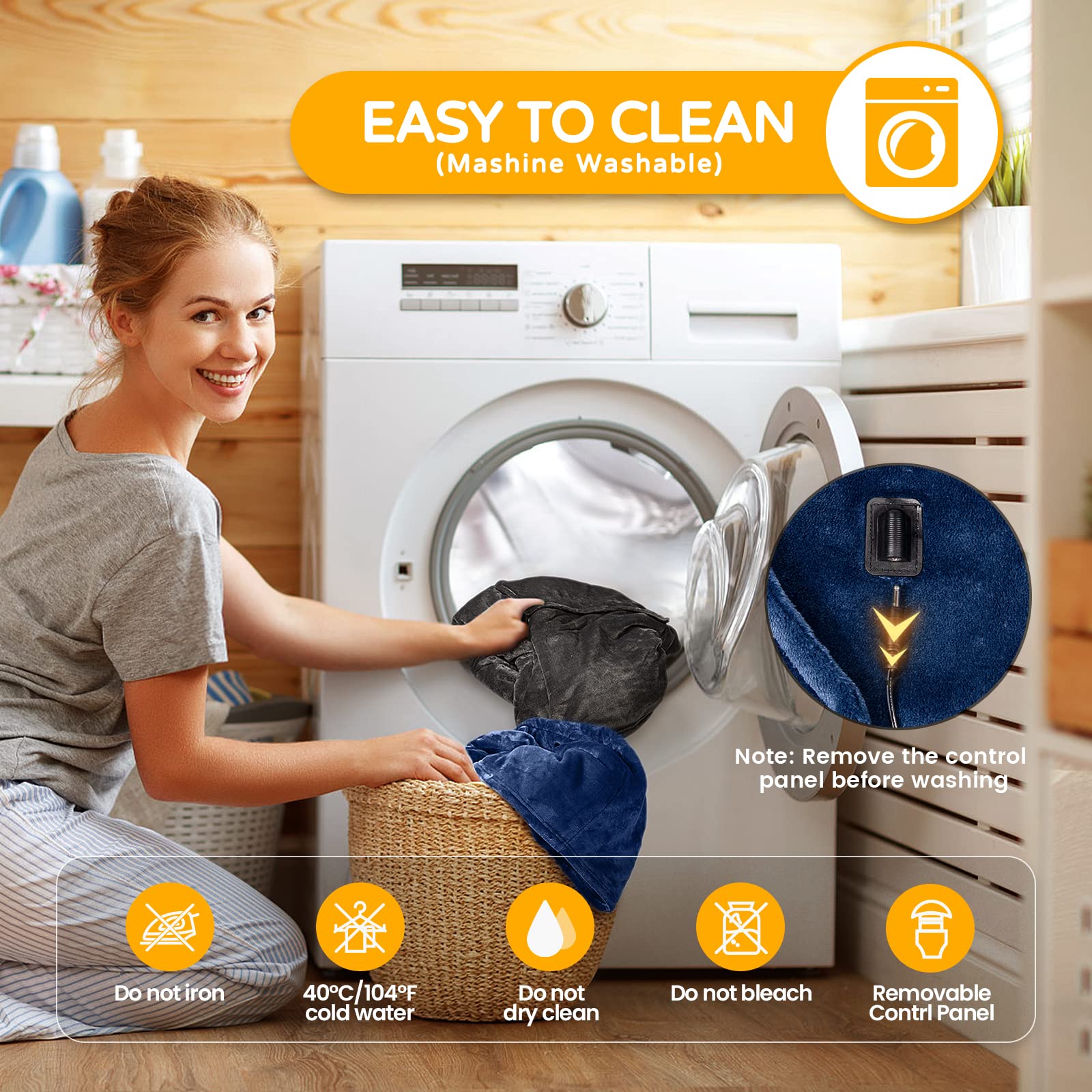 Heated Oversized Wearable Blanket Hoodie, Come with 5,000mAh Portable Charger and Power Cord, Fannel Sherpa Hoodie Blanket Sweatshirt for Women Men, Hoodie Blankets with Giant Pocket, Hood & Sleeves