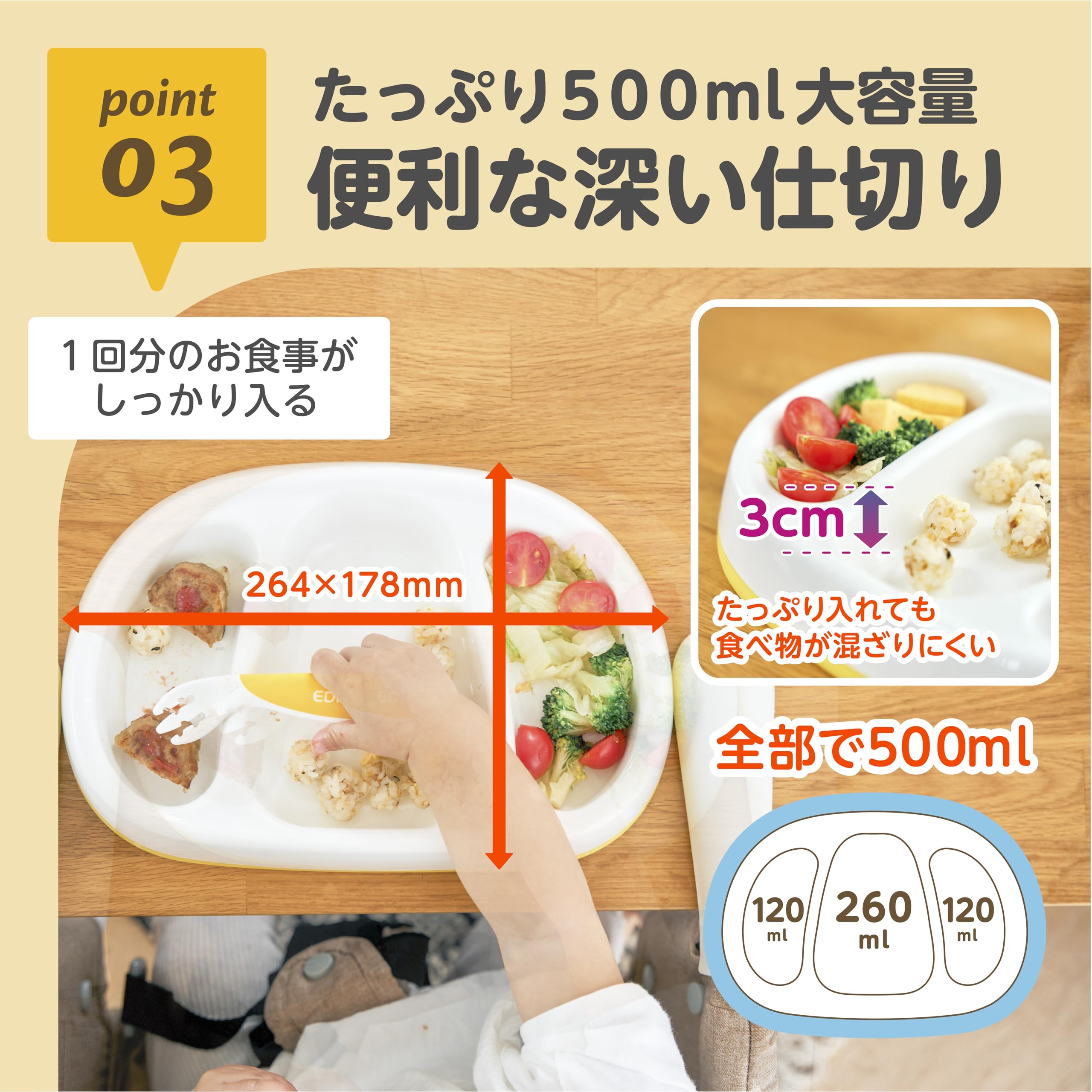 Amazon.co.jp: たっぷり入る深皿プレート 深さ3cm ラバー底面で滑り