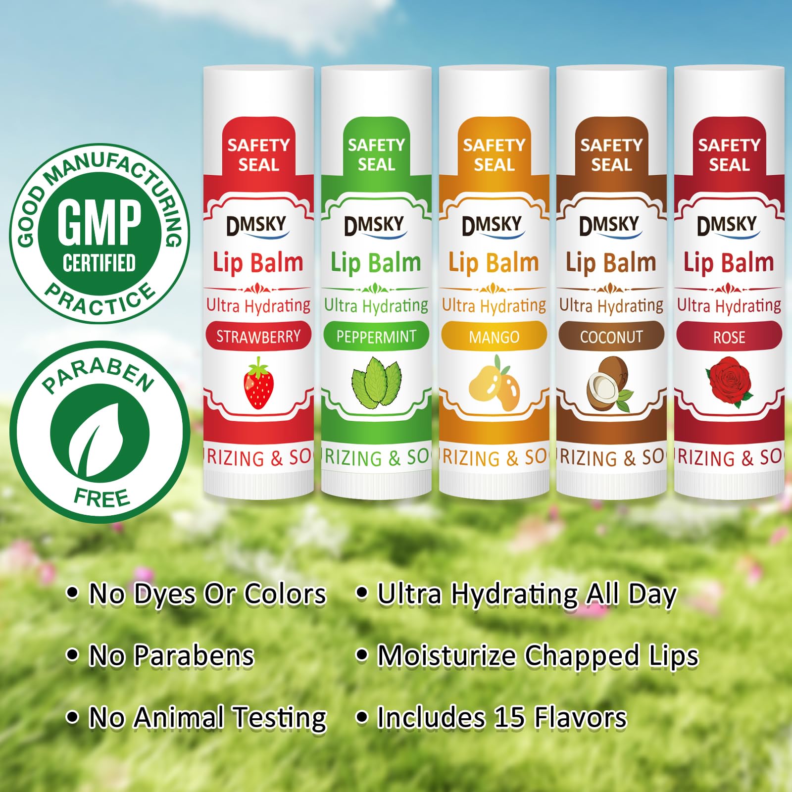 DMSKY Hydrating Lip Balm with Vitamin E and Coconut Oil