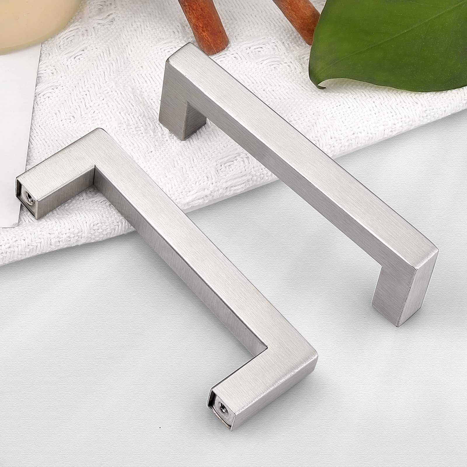 Probrico Lot de 10 poignées et poignées de placard de cuisine en acier inoxydable brossé nickel 9,5 cm