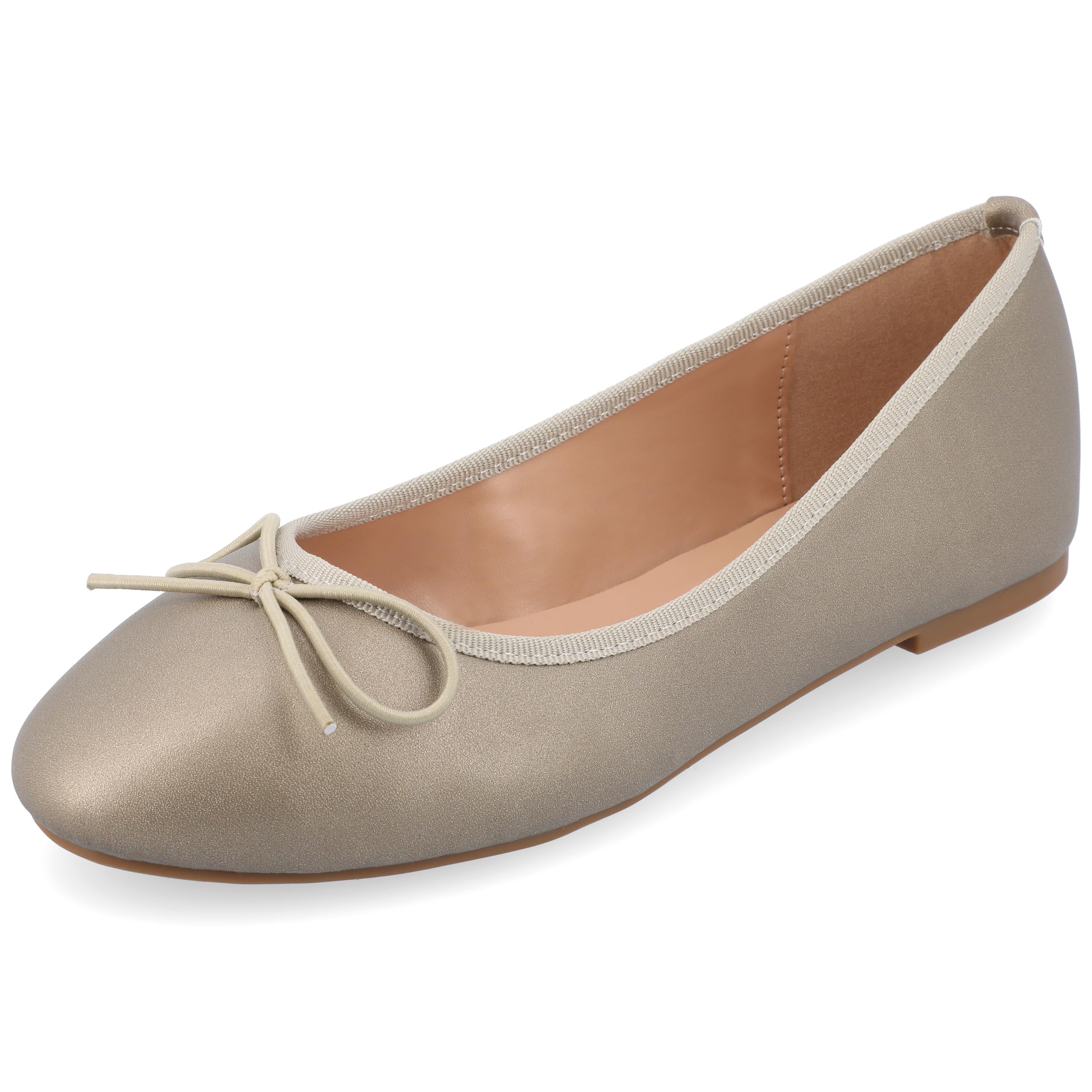 Journee Collection Women's Vika Slip On Round Toe Ballet Dress Flats - Size: 7 - Pewter