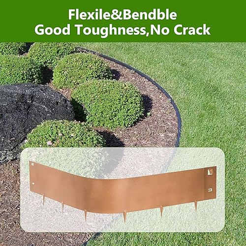 Miniatura 4 de Borde de acero para jardines, 4 pulgadas de alto, resistente para césped, sin excavar, para jardín, camino, patio, camas al aire libre, (16 pies en