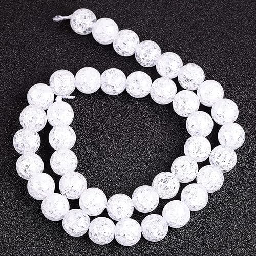 Miniatura 5 de Cuentas de cuarzo de roca blanca para hacer joyas, piedras preciosas naturales semipreciosas de 0.394 in, redondas, 15 pulgadas JOE FOREMAN