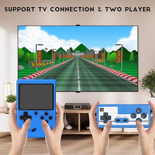 Miniatura 4 de Consola de juegos portátil retro, consola de videojuegos portátil con 500 juegos clásicos, pantalla HD de 3.0 pulgadas, soporte de TV y dos