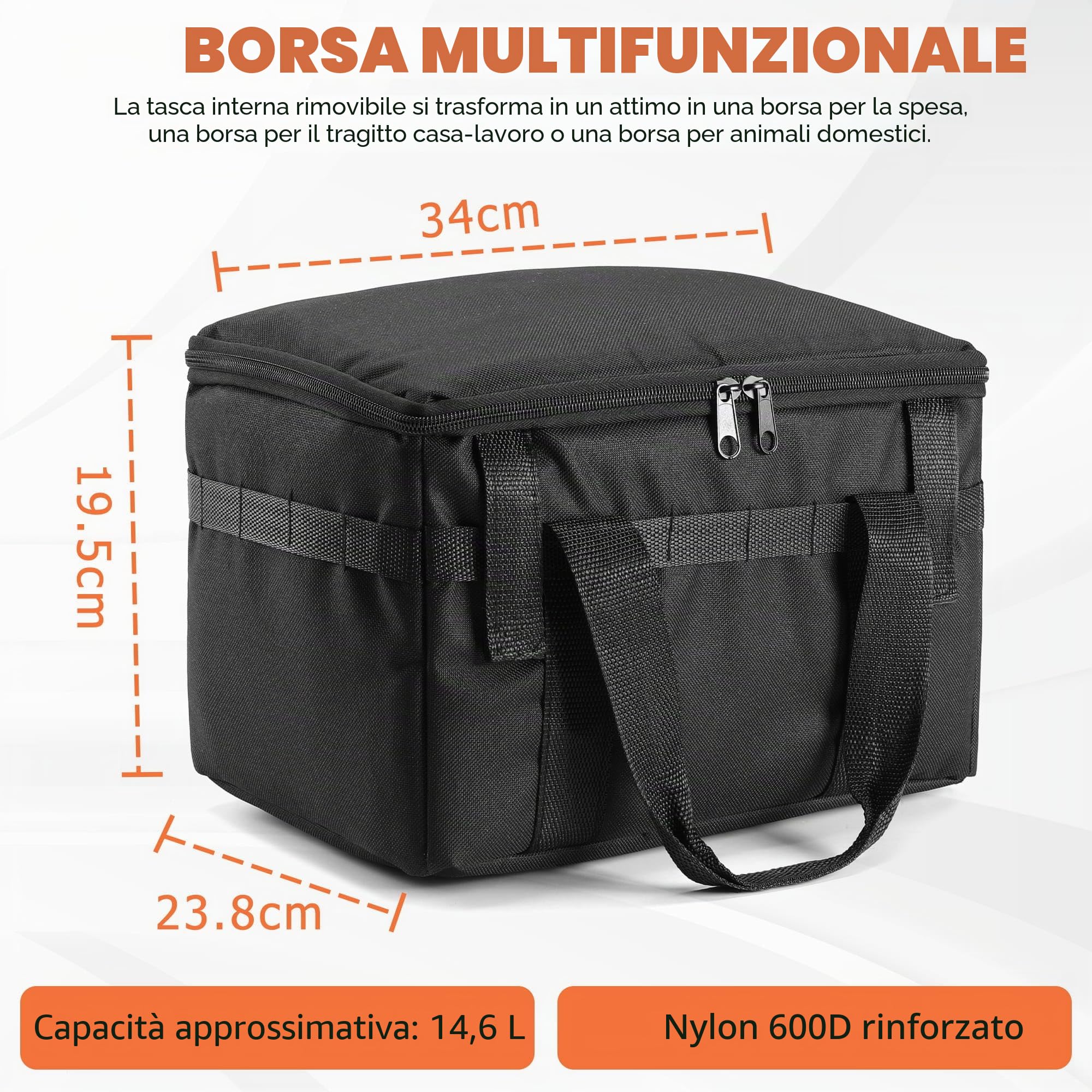 CDYWD Cestino anteriore per bicicletta con tasca interna rimovibile, grande cestino per manubrio bicicletta uomo e donna, cestino anteriore per ebike, scooter, mountain bike, bici da corsa, City bike