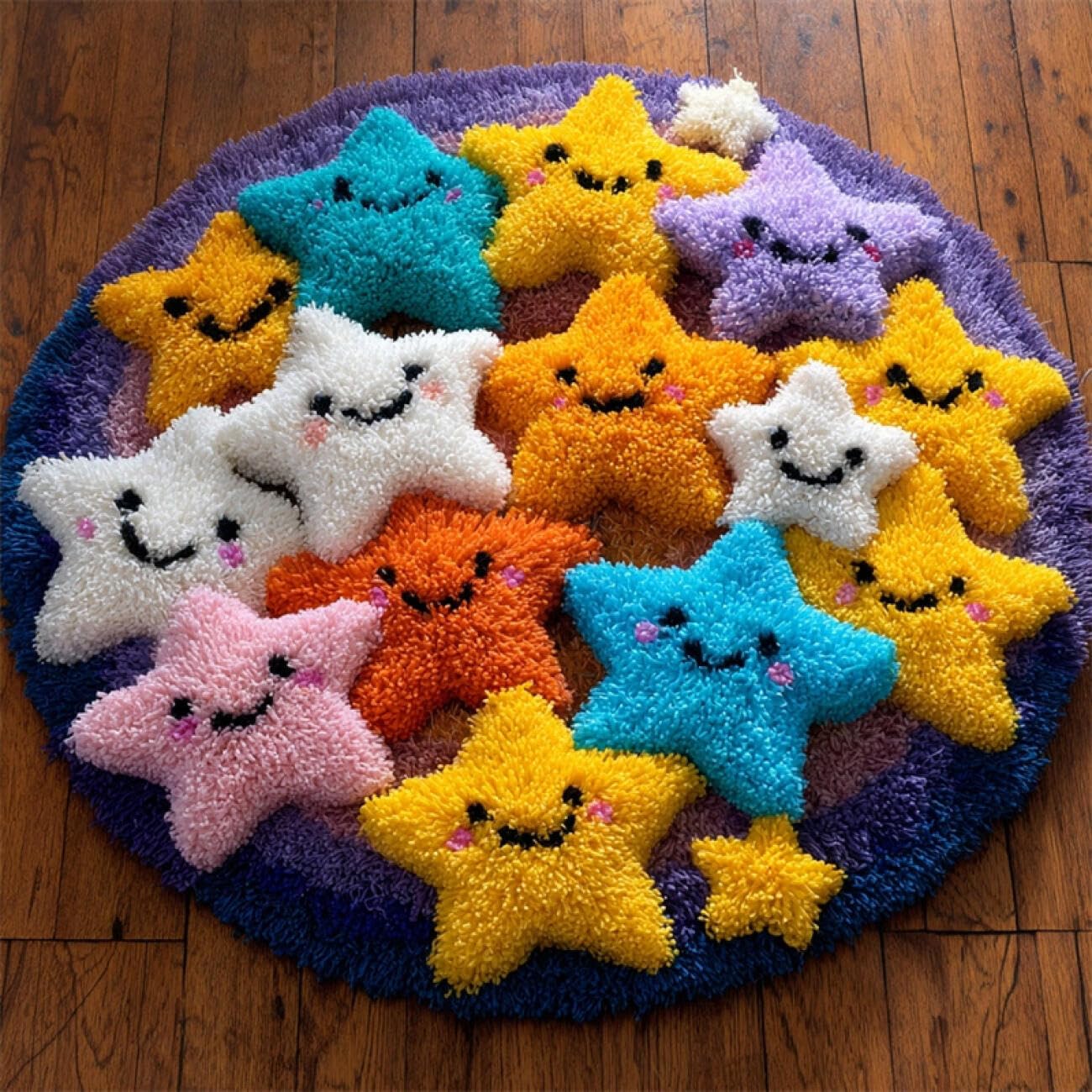 Kitquiver Tapestry Kits for Adults Colorful Stars 80x80cm