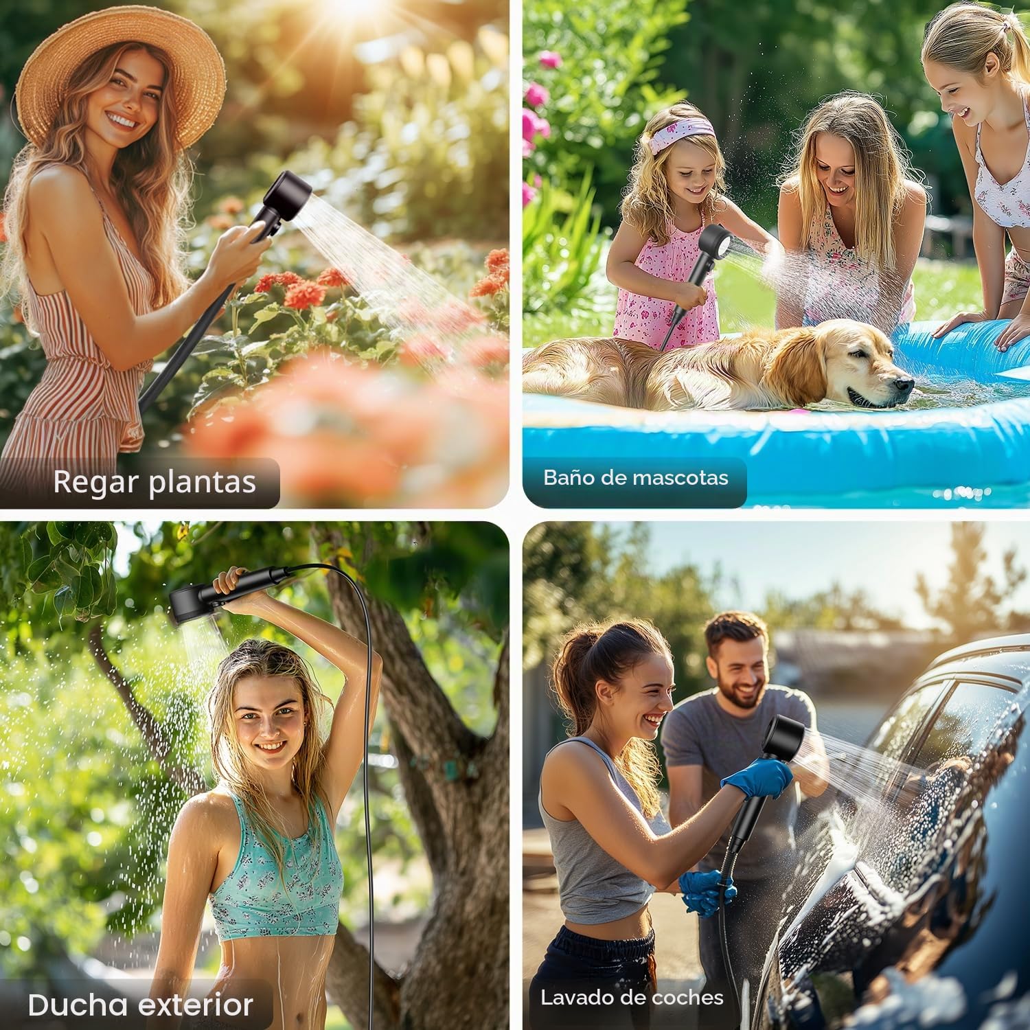 Mytrix Ducha de camping portátil, 8000 mAh, bomba de ducha de camping con indicador de temperatura, cubo plegable de 5 galones (negro)