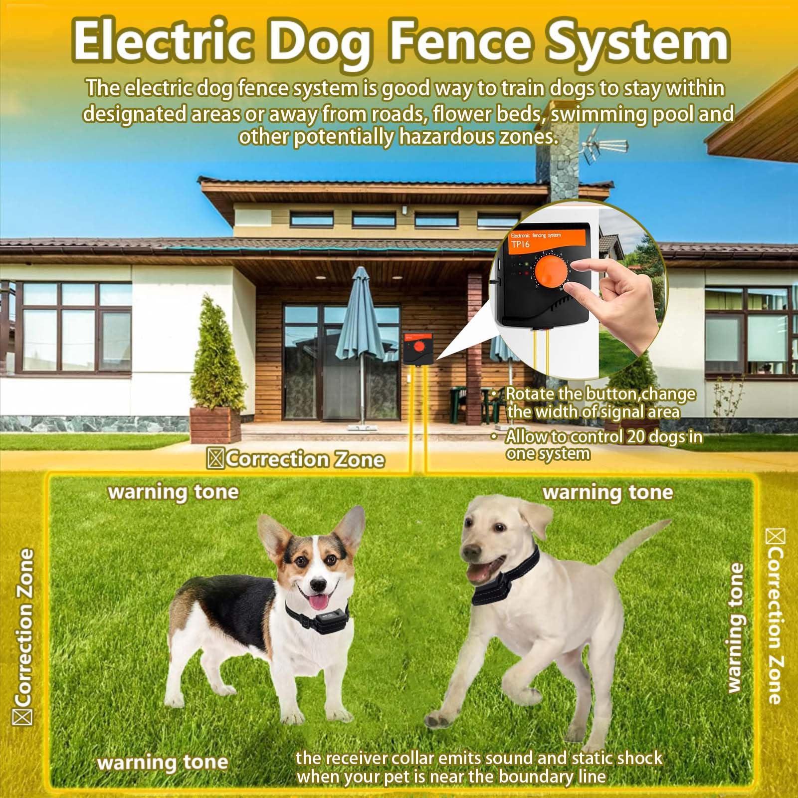 Wireless Dog Fence Electronic Pet Fencing System Wireless System