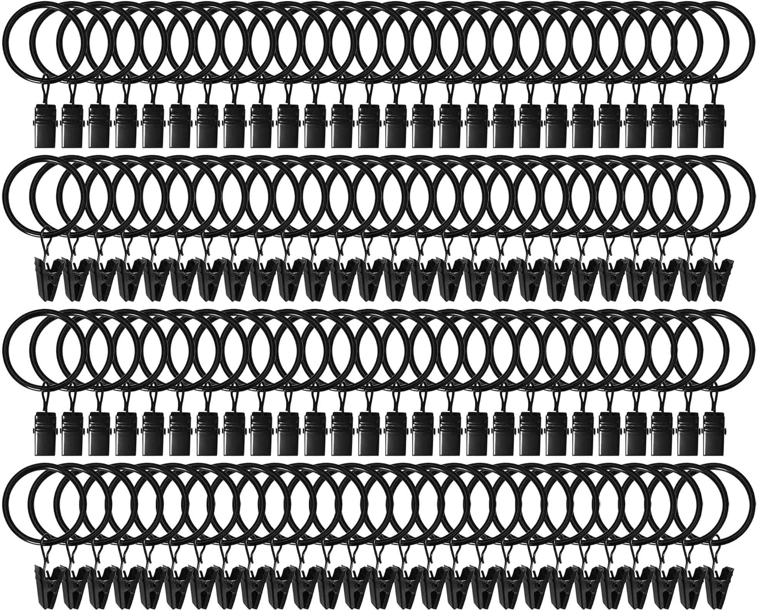 105 Pack Curtain Clips with Rings 1.26" Interior Diameter