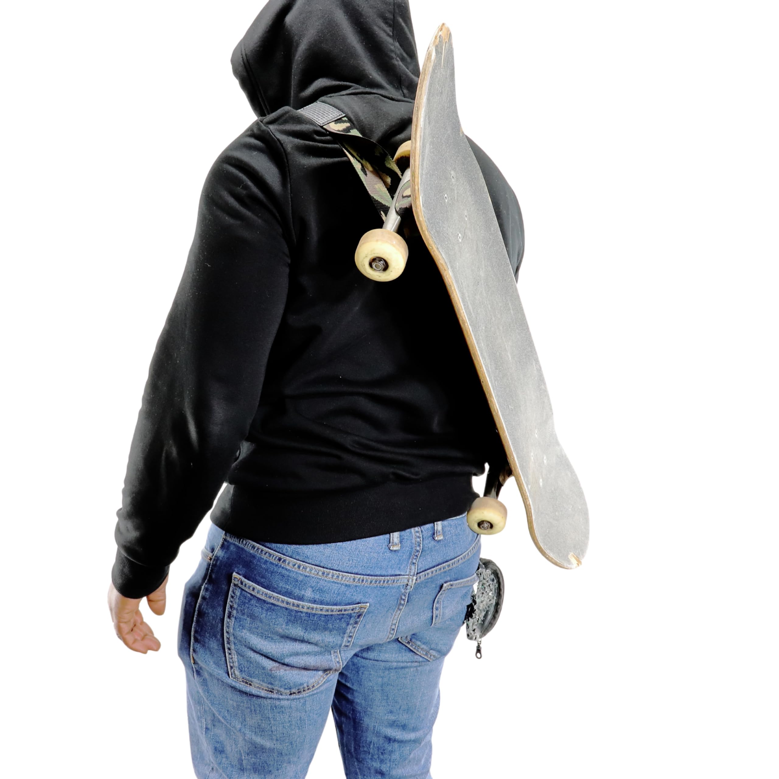 Porta skateboard da spalla, Cinghia elastica per trasportare skateboard, Porta il tuo skateboard sulla spalla con stile, Cinghia accessori monopattino molto resistente per trasportare comodamente