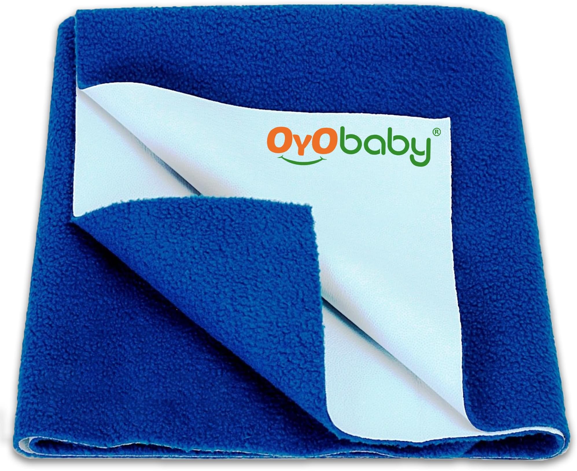 OYO BABY Newborn & Infant Waterproof Mattress Liner 100ร70 cm | Medium Size Bed Pad | Ultra-Absorbent, Skin-Friendly Fabric | Machine Washable, Odour Resistant, Travel-Ready - Royal Blue