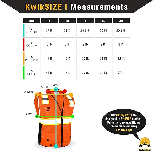 Miniatura 6 de KwikSafety BIG KAHUNA - Chaleco de seguridad [naranja, XL] + conjunto de casco de tortuga blanco