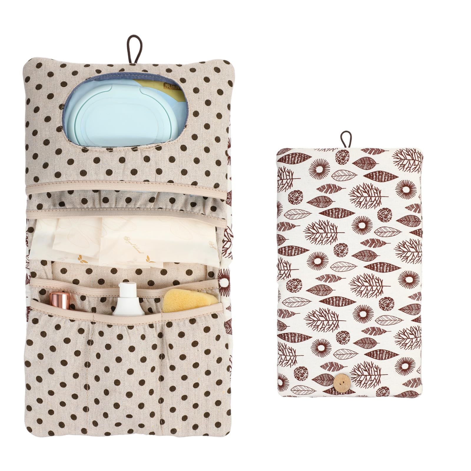 Baby Diaper Bag Organizer and Cosmetic Bag 2 in 1 Travel Diaper Bags, Foldable Compact Stroller Pouch for Newborn Essentials, Travel-Friendly Diapers Bags Insert Organizer