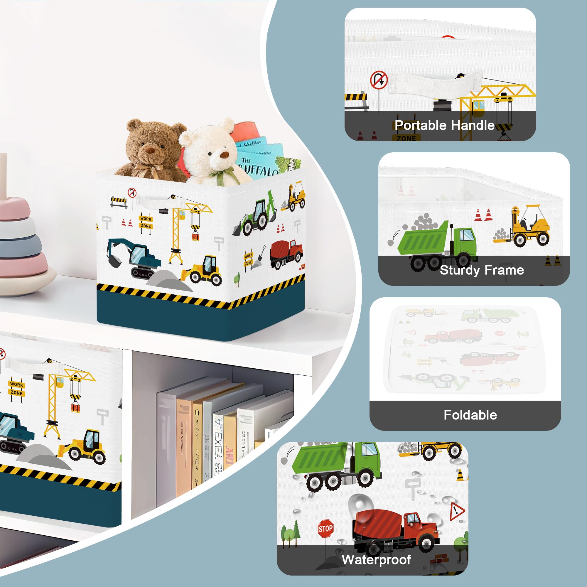 Lot De 3 Paniers De Rangement Animaux Mignons – Cubes Pliables 30x30x30 Cm Pour Jouets, Livres, Chien/Chat