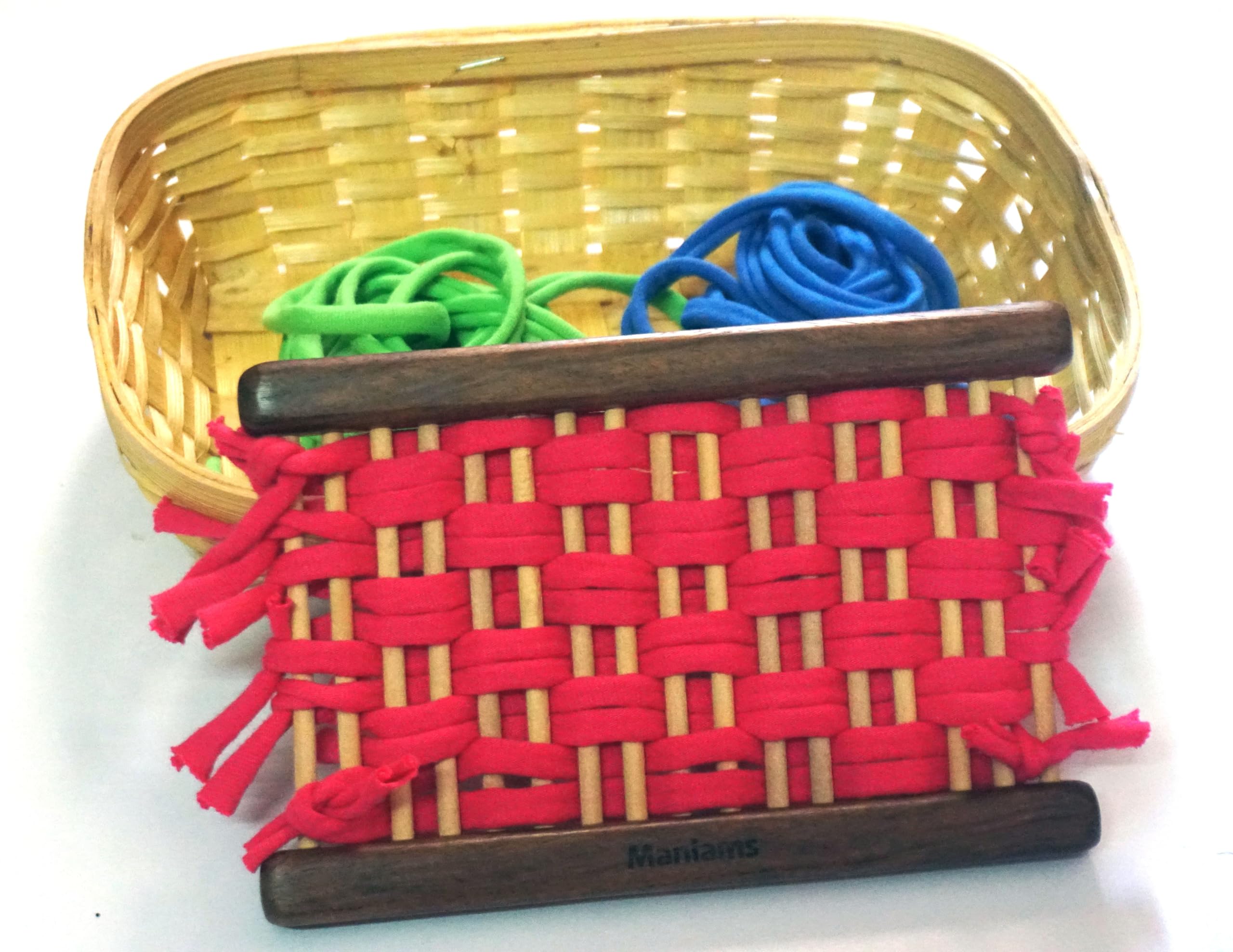 Maniams Bunai Wooden Weaving Tool with Yarns Pattern Making Booklet, Educational Learning Toy for Kids, Birthday Gift for Boys Girls 6 7 8 Year Old I 2 Wooden Frames + Yarns + Activity Booklet 3